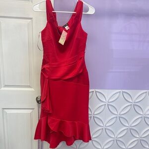 VENUS Asymmetrical Red Dress